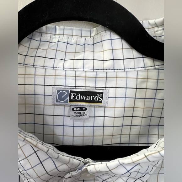 NWOT Edward’s Long Sleeve Oxford Shirt, Size 4XLT, Plaid - Picture 3 of 4